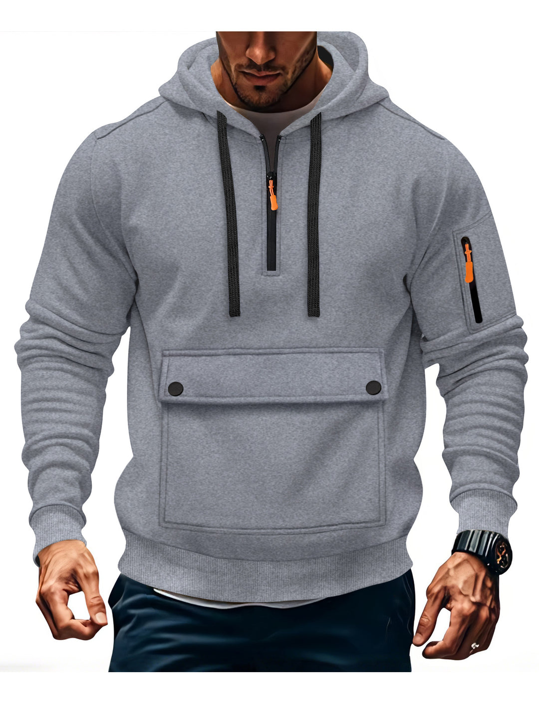 Herren lässige Kapuzenpullover mit praktischen Taschen EB