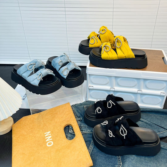 Damen Modische Plateauschuhe mit festlichem Schmuck EB