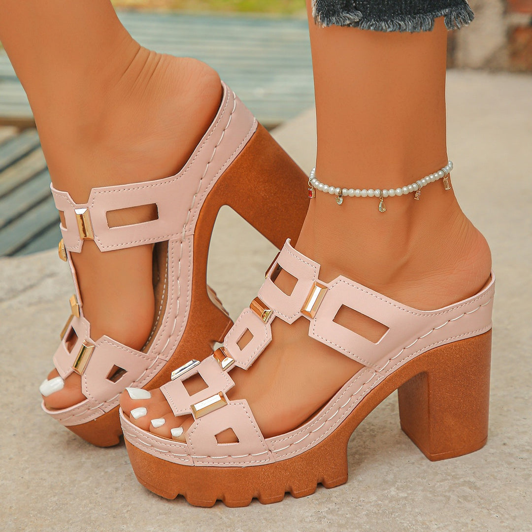 Damen Plattform-Sandalen mit trendigen Riemen und geschmackvollem Design EB