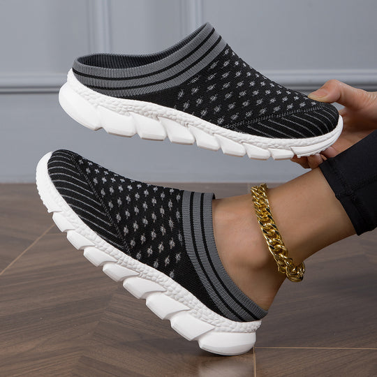 Damen nan sockenähnlicher Komfort-Slipper mit punktelastischem Strickoberteil segmentierter Dämpfungssohle und weichem Komfortfußbett EB
