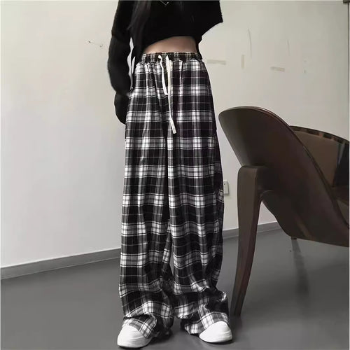 Damen Karohose mit elastischem Bund und lässigem Schnitt EB