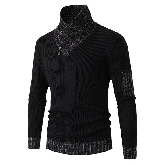 Herren Pullover mit modernem asymmetrischem Kragen und strukturiertem Design EB