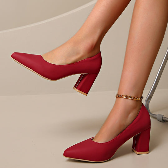 Damen elegante Pumps mit blockiertem Absatz EB