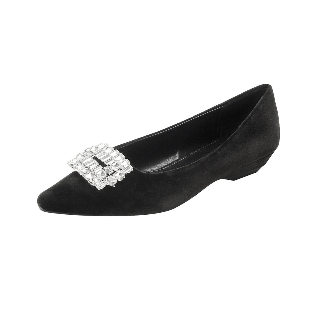 Damen elegante Ballerinas mit funkelndem Strass-Detail EB