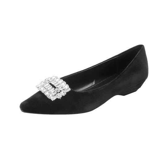 Damen elegante Ballerinas mit funkelndem Strass-Detail EB
