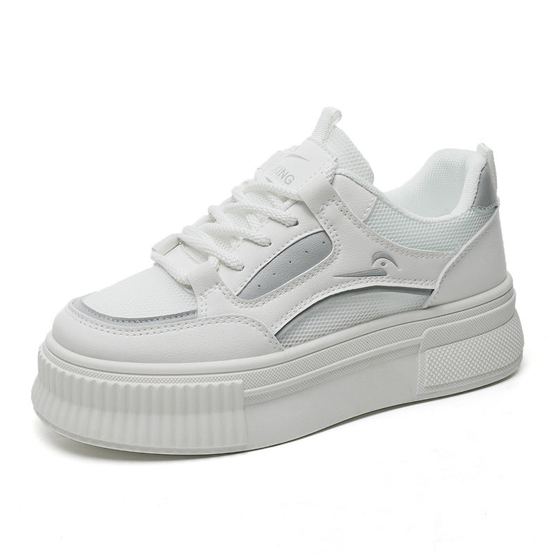 Damen modische Plateausneaker mit atmungsaktiver Oberflächenstruktur EB
