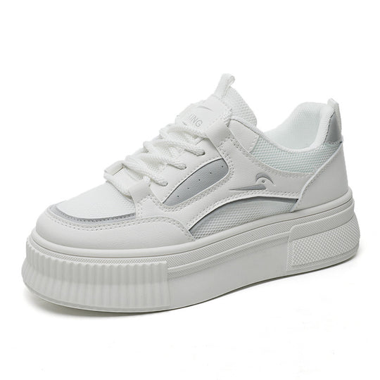Damen modische Plateausneaker mit atmungsaktiver Oberflächenstruktur EB