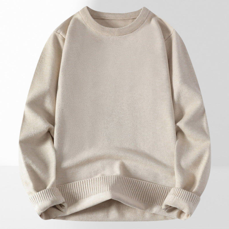Damen bequemer und eleganter Rundhalsausschnitt Pullover EB
