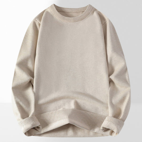 Damen bequemer und eleganter Rundhalsausschnitt Pullover EB