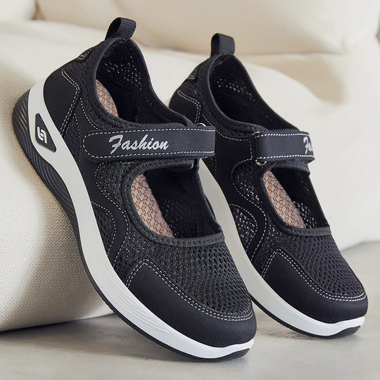 Damen Atmungsaktive Freizeit-Schuhe mit verstellbarem Klettverschluss EB