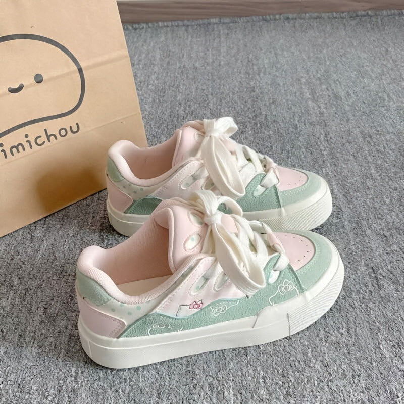 Damen Sportliche Sneakers mit niedlichen tierischen Applikationen und weicher Sohle EB
