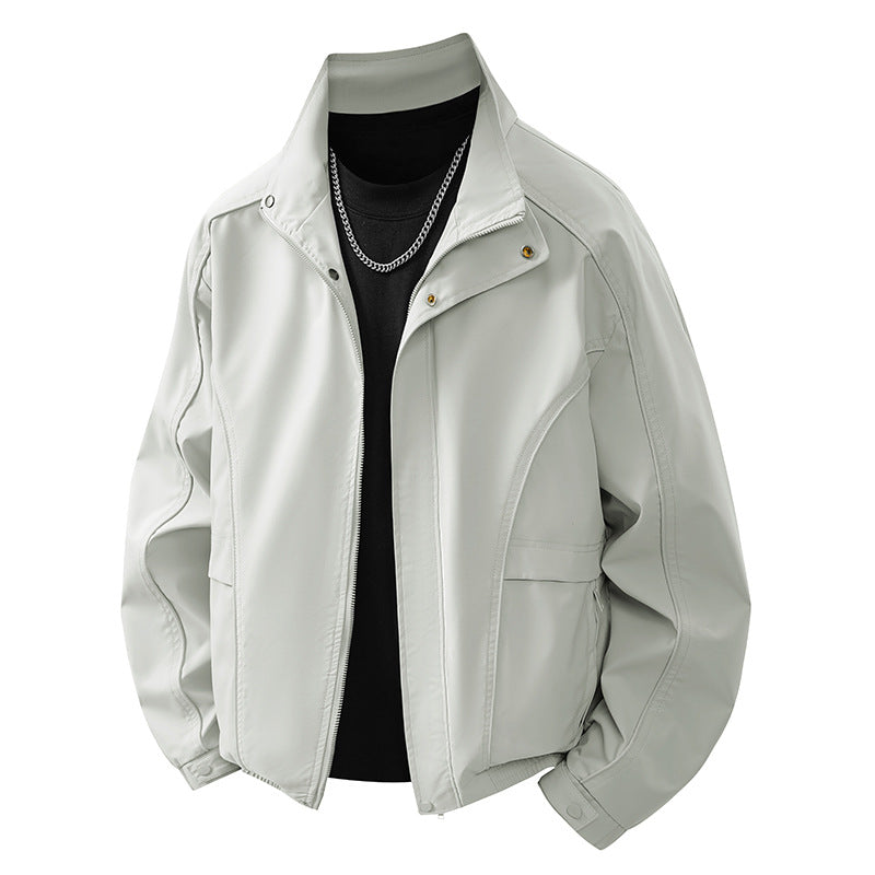 Herren leichter Übergangsblouson mit ergonomischen Schnittlinien, Stehkragen und verdecktem Reißverschluss EB