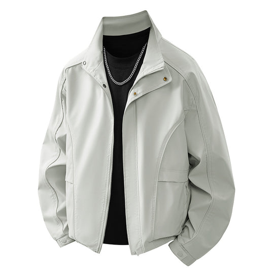 Herren leichter Übergangsblouson mit ergonomischen Schnittlinien, Stehkragen und verdecktem Reißverschluss EB