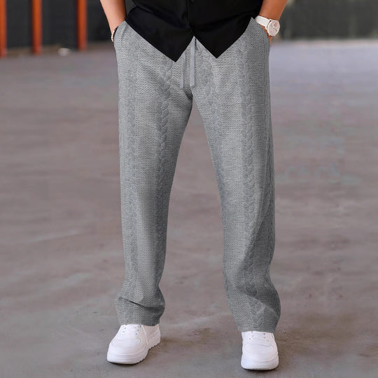 Herren elegante Freizeithose mit strukturiertem Design und elastischem Bund EB