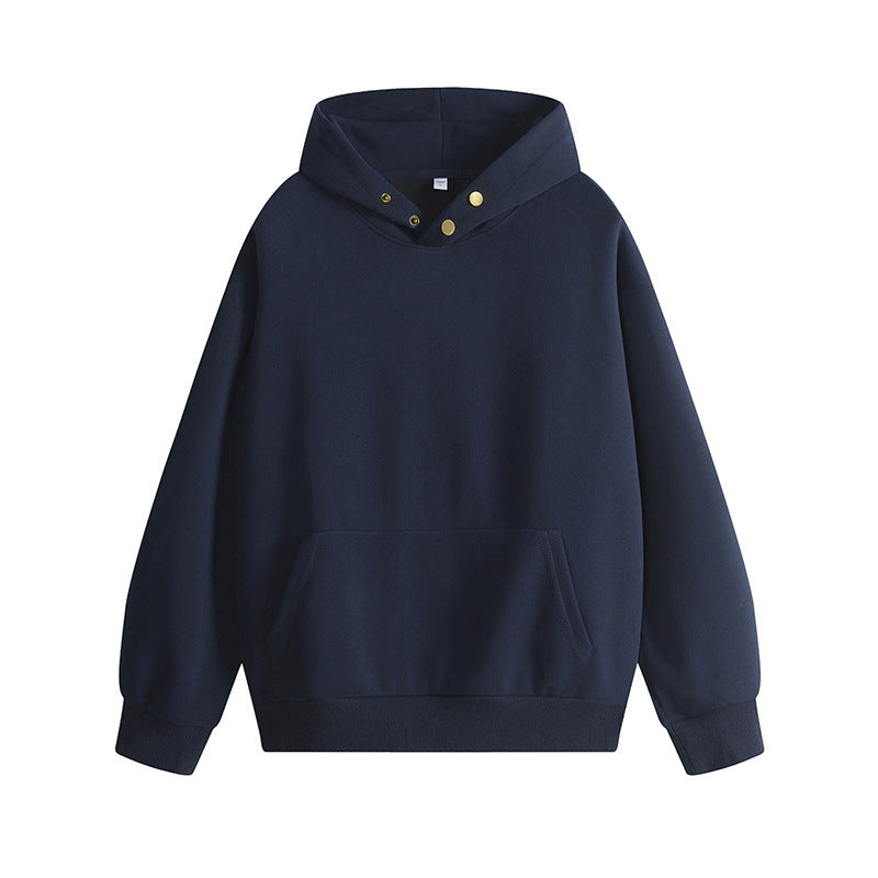Damen Kapuzenpullover mit innovativem Schnitt und praktischen Druckknöpfen EB