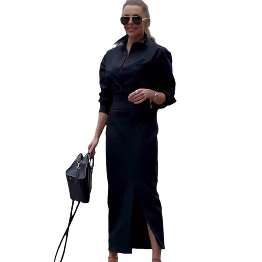 Damen Elegantes Maxikleid mit schickem Schlitz und stilvollen Details EB