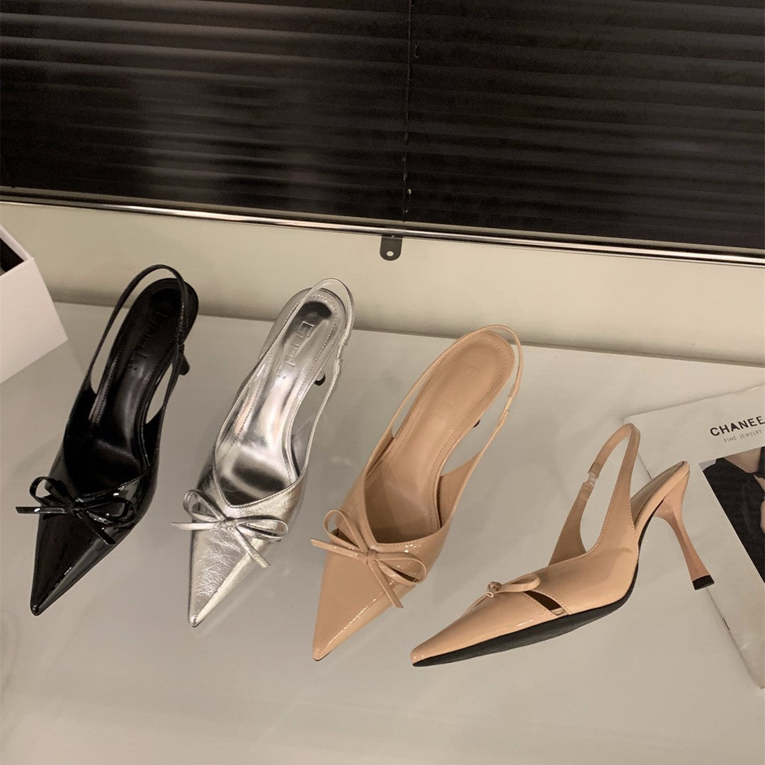 Damen elegante Slingback-Pumps mit Schleifenakzent EB