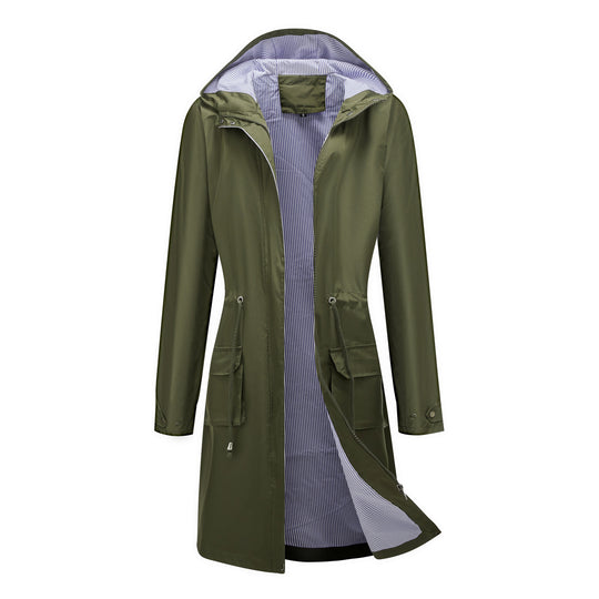 Damen winddichte Freizeitjacke mit praktischen Kordelzügen und Innenfutter EB