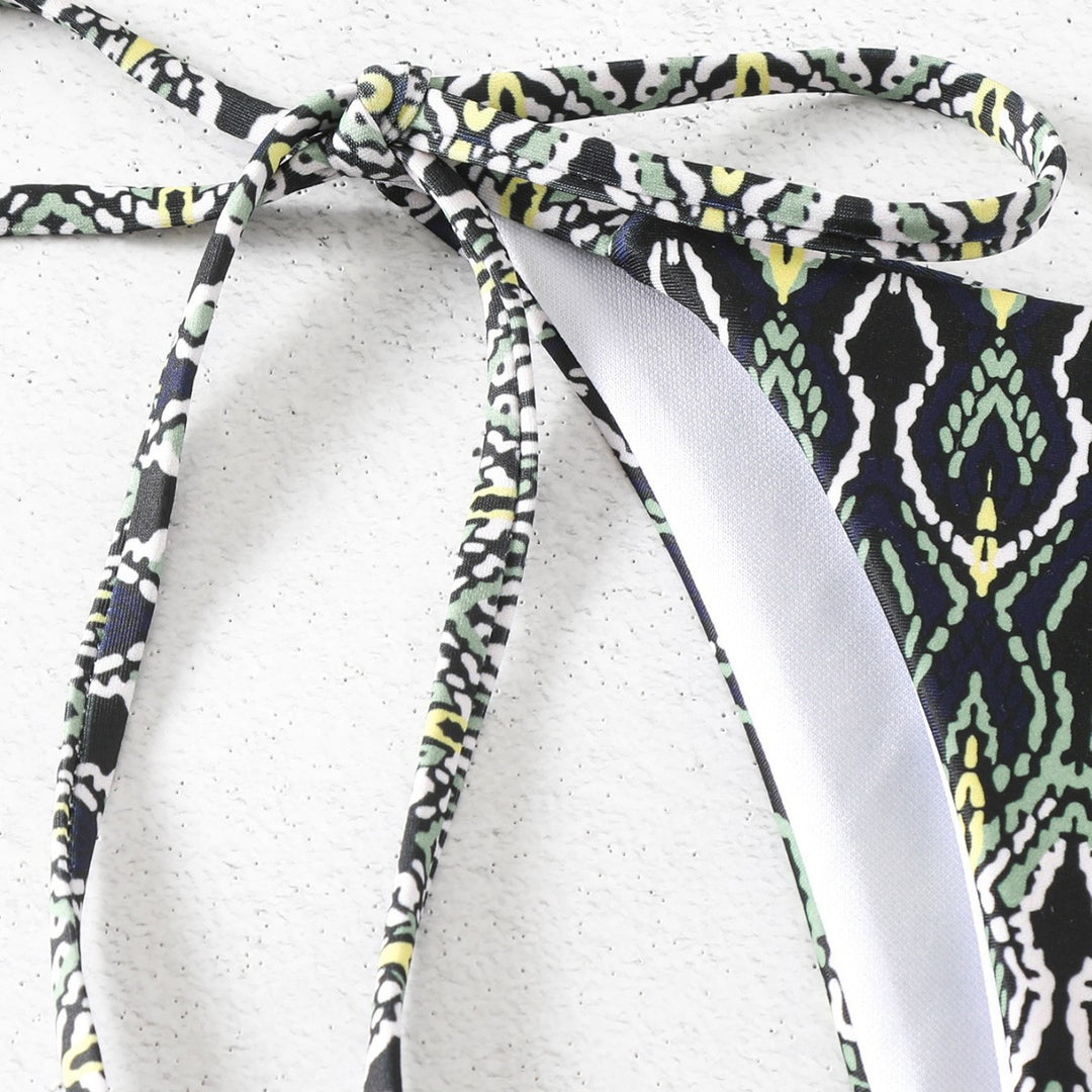 Damen Triangel-Bikini mit verspieltem Schlangenmuster EB