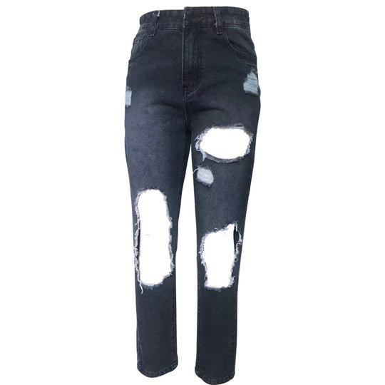 Damen Destroyed Jeans mit hoher Taille und lässigem Schnitt EB