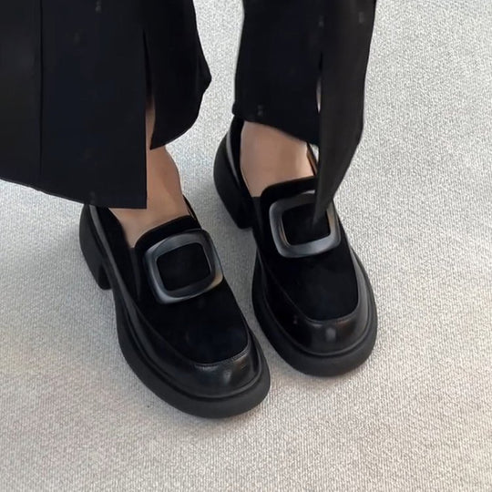 Damen elegante Slipper mit modischer Schnallenverzierung und stabiler Sohle EB