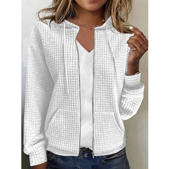 Damen Hoodie-Cardigan aus strukturiertem Material EB
