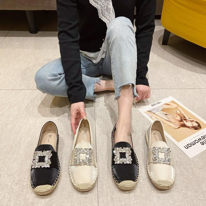 Damen Espadrilles mit glitzernden Applikationen und komfortablem Fußbett EB