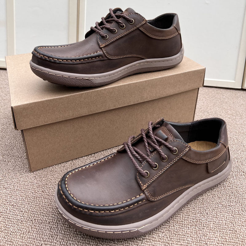 Damen Freizeit Schnürschuhe aus Echtleder mit rutschfester Sohle EB