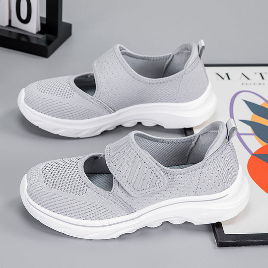 Damen Leichte Komfort-Sneaker mit Klettverschluss EB