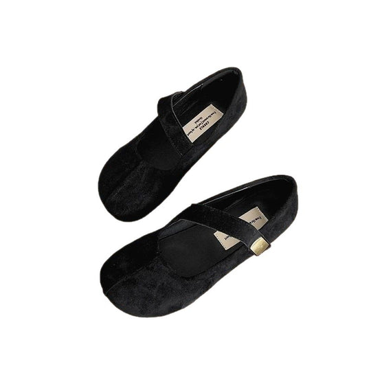 Damen Ballerinas mit Leo-Muster und verstellbarem Riemen EB