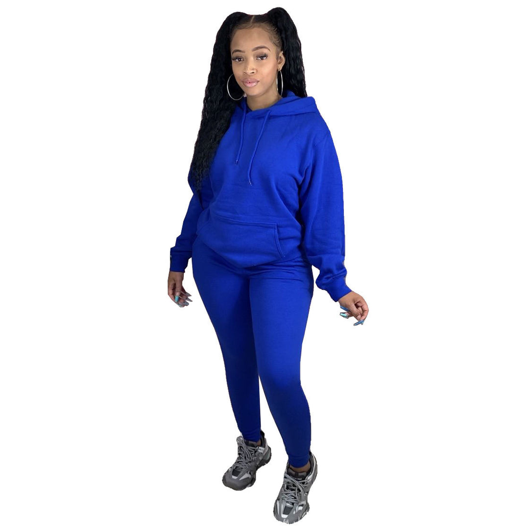 Damen nan Cozy-Loungewear-Set mit oversized Hoodie, Kängurutasche und schmaler Highwaist-Jogginghose EB
