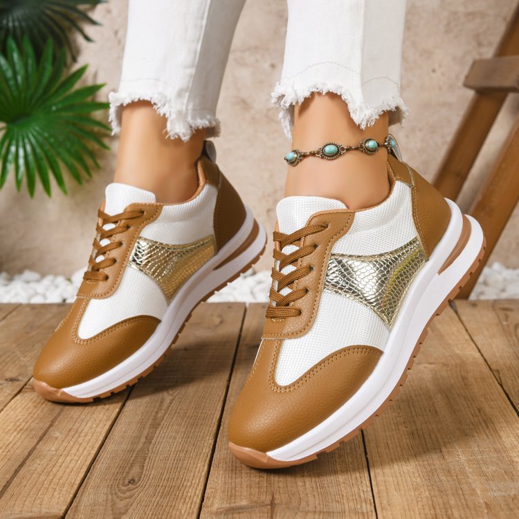 Damen modische Sneaker mit atmungsaktiver Oberflächenstruktur und leichtgewichtiger Dämpfung EB