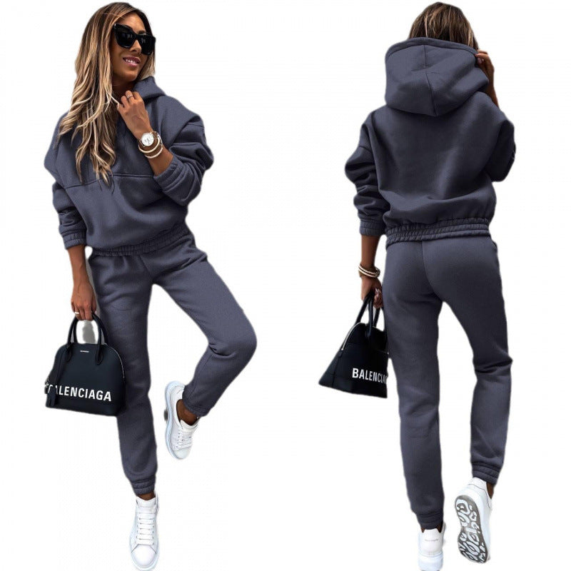 Damen Lässiges Sweatpants-Set mit Oversized-Pullover EB