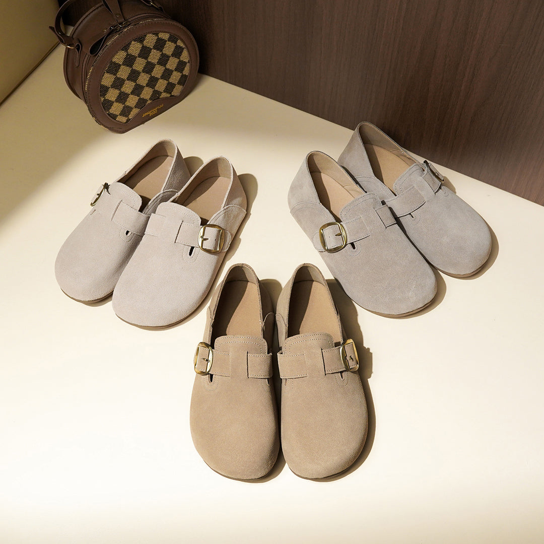 Damen Komfortable Clogs mit modischem Schnallen-Detail EB