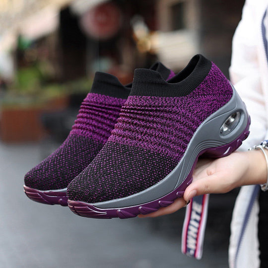 Damen Flexibler Slip-On Sneaker mit atmungsaktiver Strick-Oberfläche und dämpfender Sohle EB