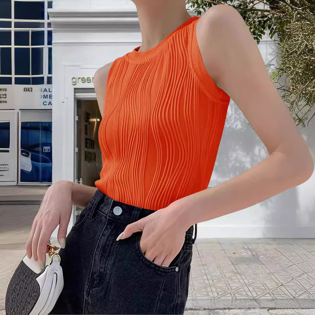 Damen Figurbetontes Top mit Wellenstruktur EB