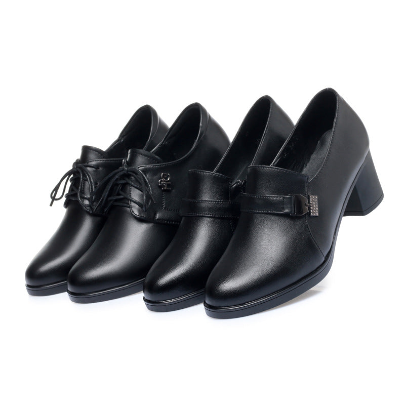 Damen Elegante Schnürschuhe mit bequemem Blockabsatz und modischem Design EB