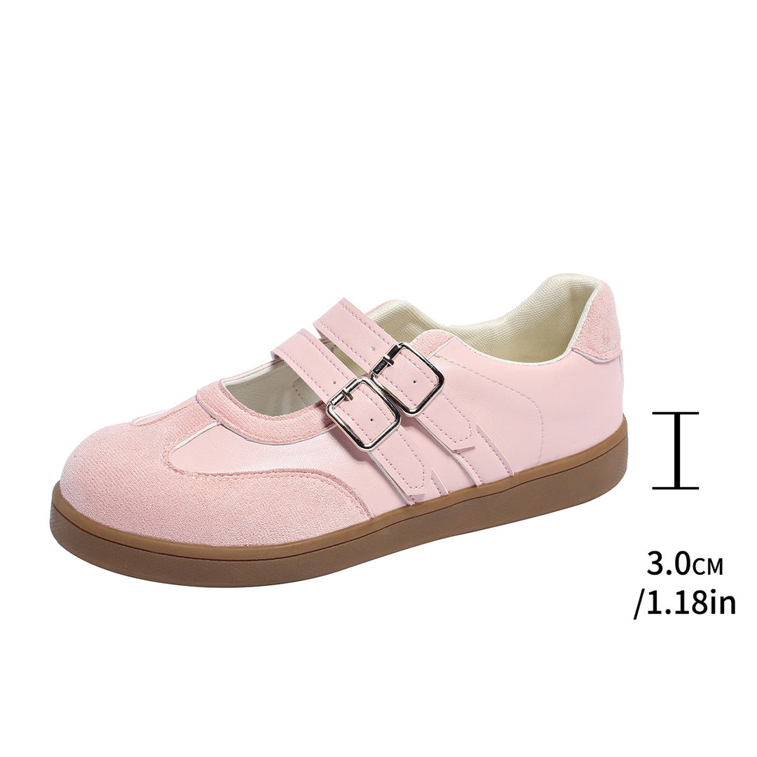 Damen  Retro-inspirierte Mary-Jane-Sneaker mit doppeltem Schnallenriemen und ergonomischer Gummisohle EB