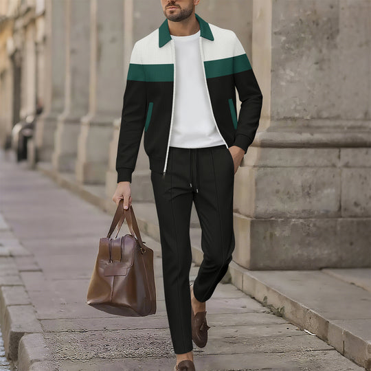 Herren stilvolle Freizeitjacke mit modernem Design und bequemen Jogginghosen EB