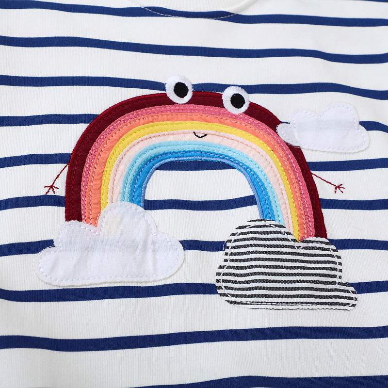 Mädchen Sweatshirt mit buntem Regenbogen-Design EB