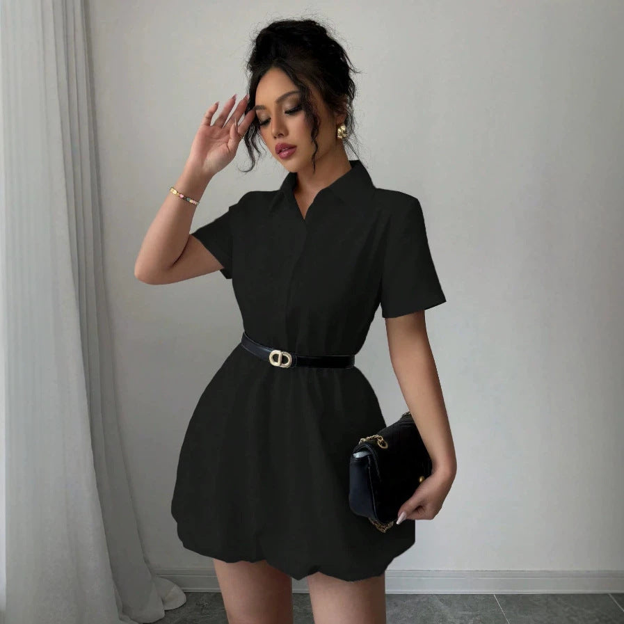 Damen Hemdblusenkleid mit zeitloser Silhouette und tailliertem Design EB