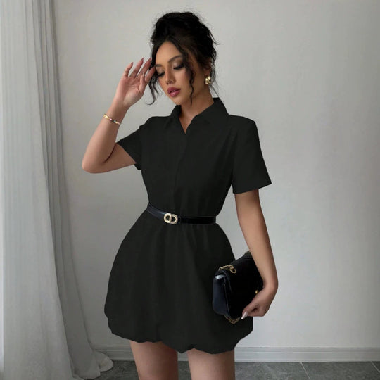 Damen Hemdblusenkleid mit zeitloser Silhouette und tailliertem Design EB