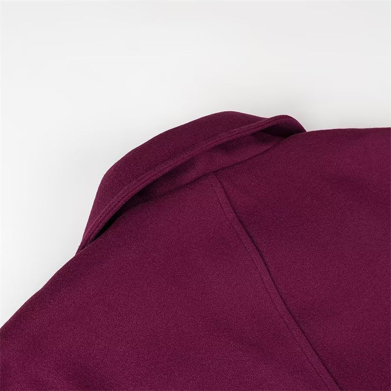 Damen Eleganter Double-Breasted Mantel mit modischem Schnitt EB