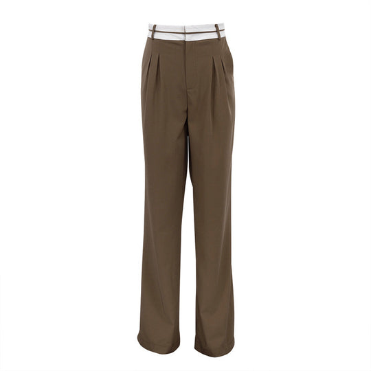 Damen weite Hochbundhose mit eleganten Falten EB