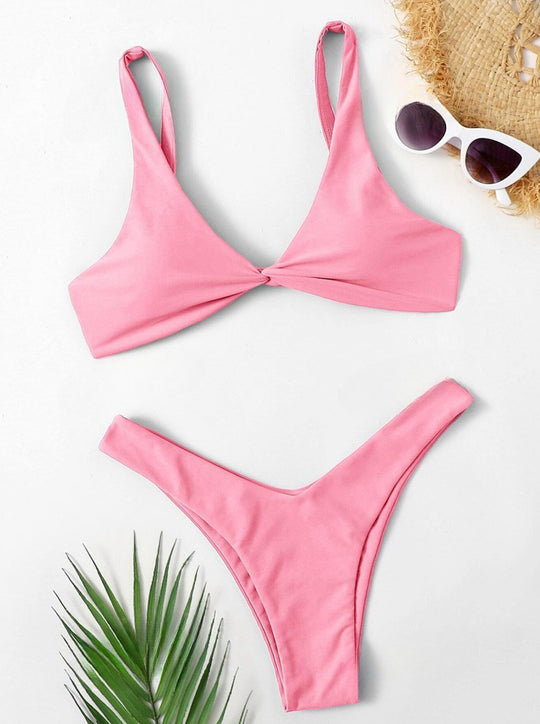Damen Bikini-Set mit stilvoller Knotendetails EB