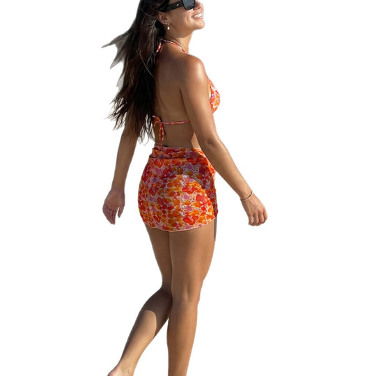 Damen Triangel-Bikini mit verspieltem Blumendesign EB