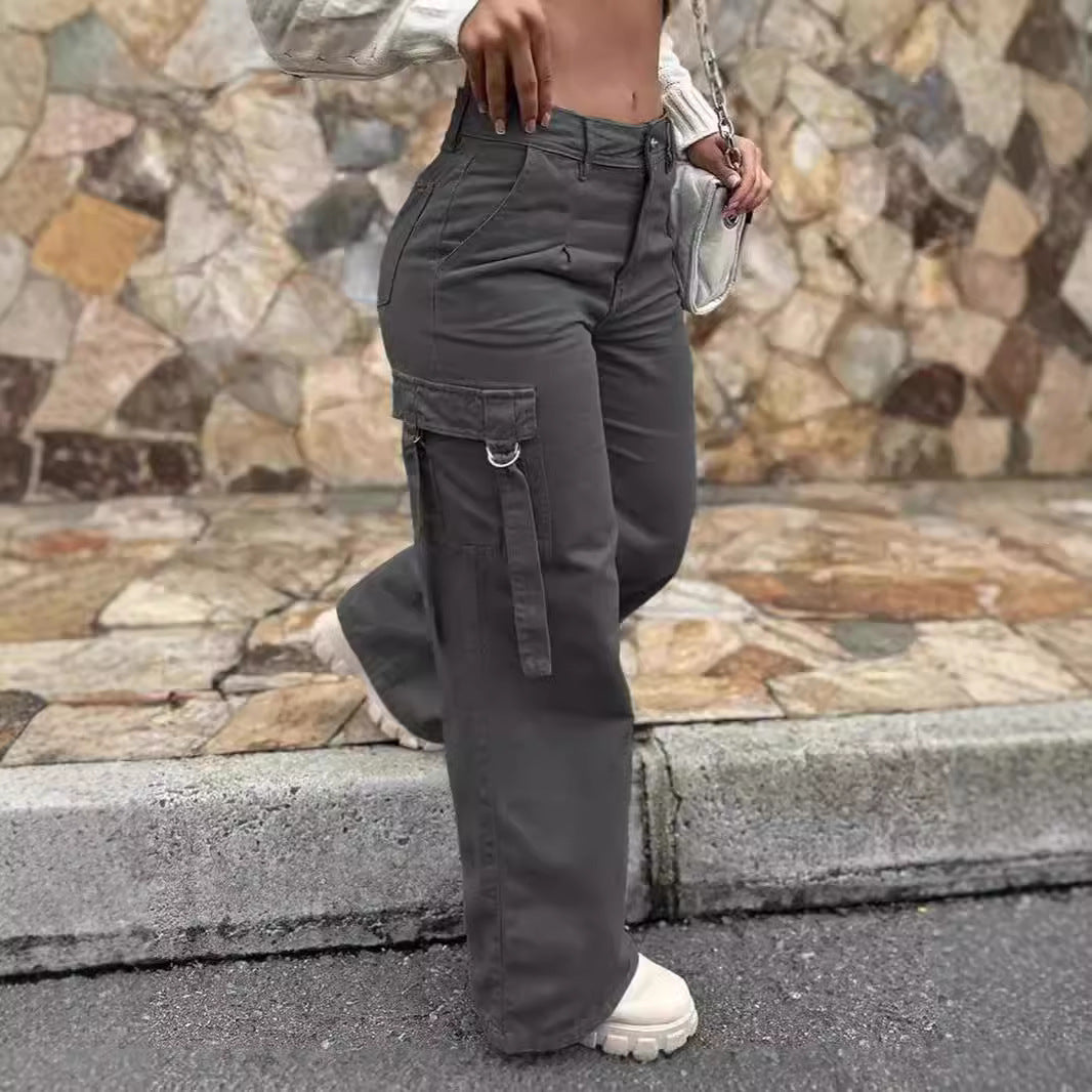 Damen Modische Cargo-Hose mit vielseitigen Taschen und lässigem Schnitt EB