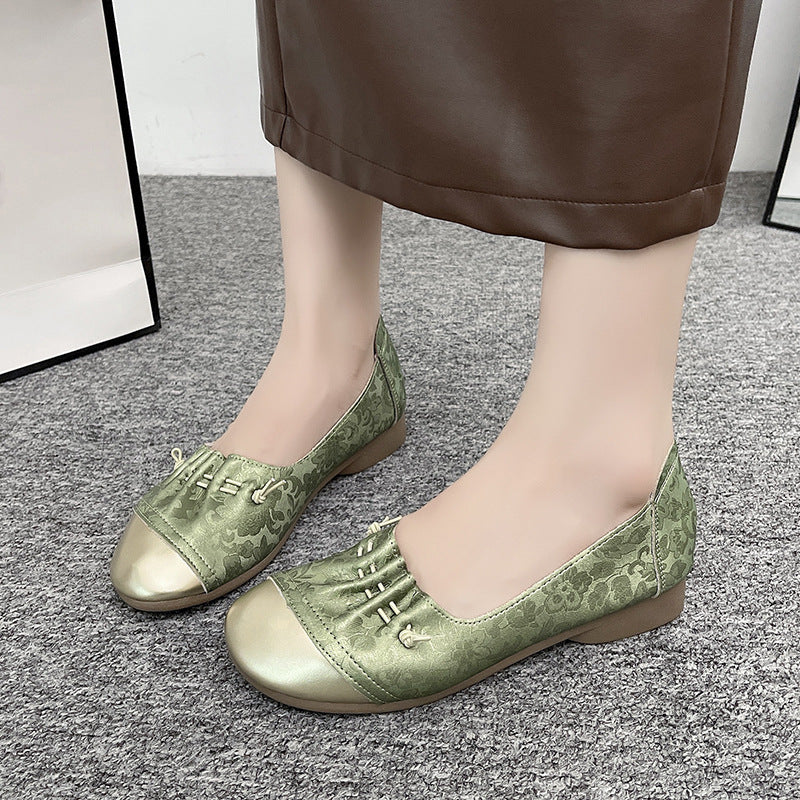 Damen elegante Ballerinas mit modischer Schleifenverzierung EB