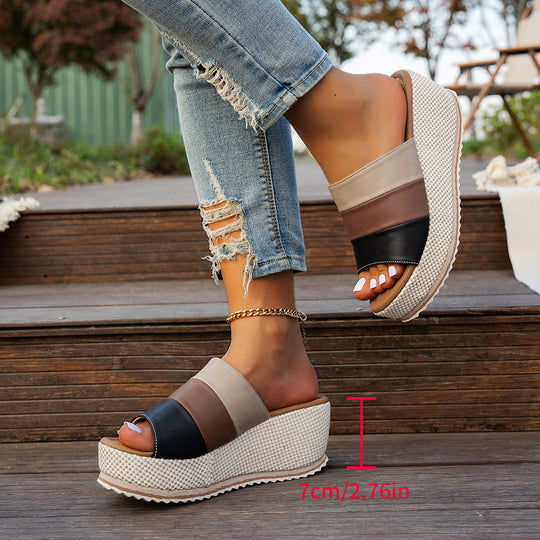 Damen Wedge-Pantoletten mit modischem Riemendesign und komfortabler Sohle EB