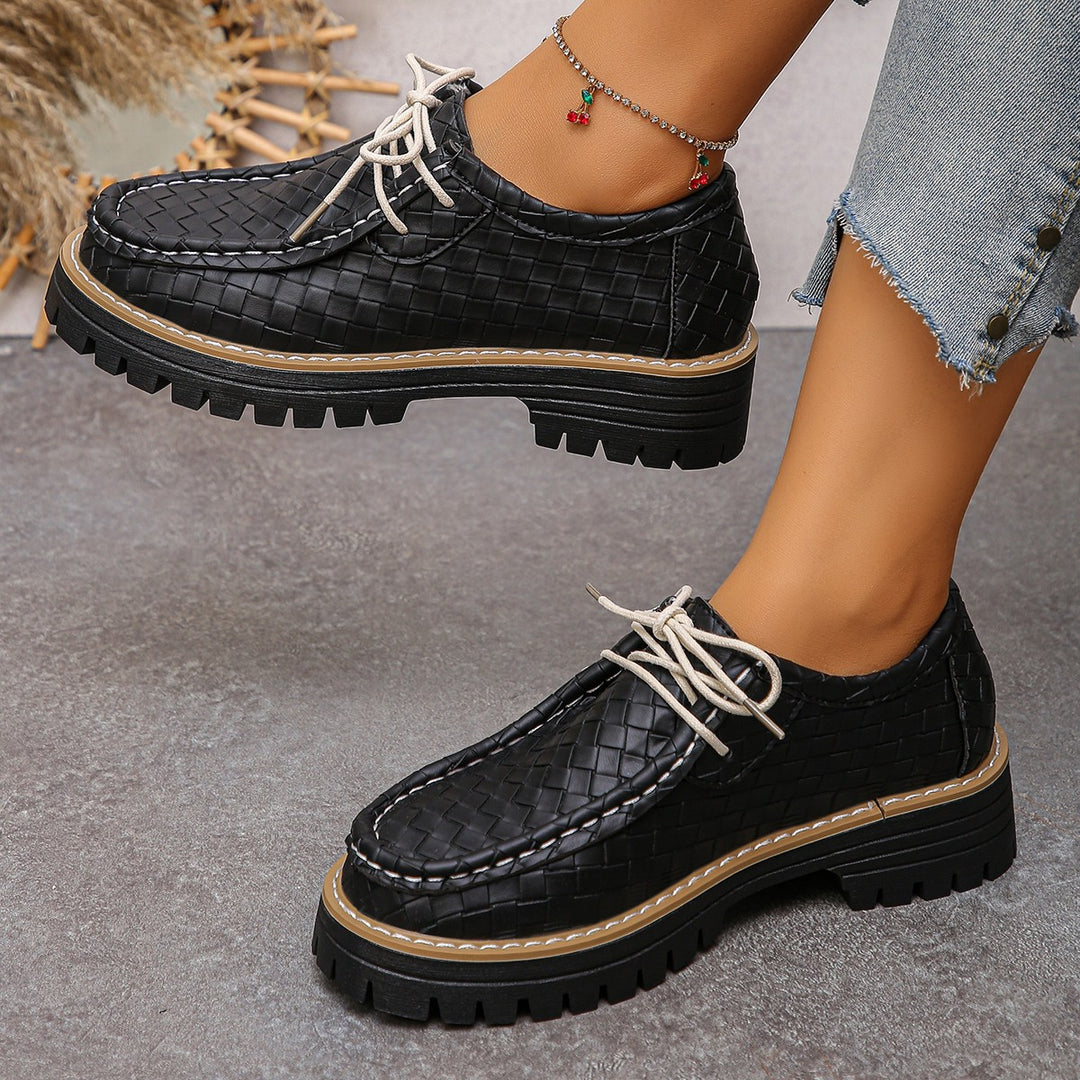 Damen Gepolsterte Schnürschuhe mit modischem Wabenmuster EB